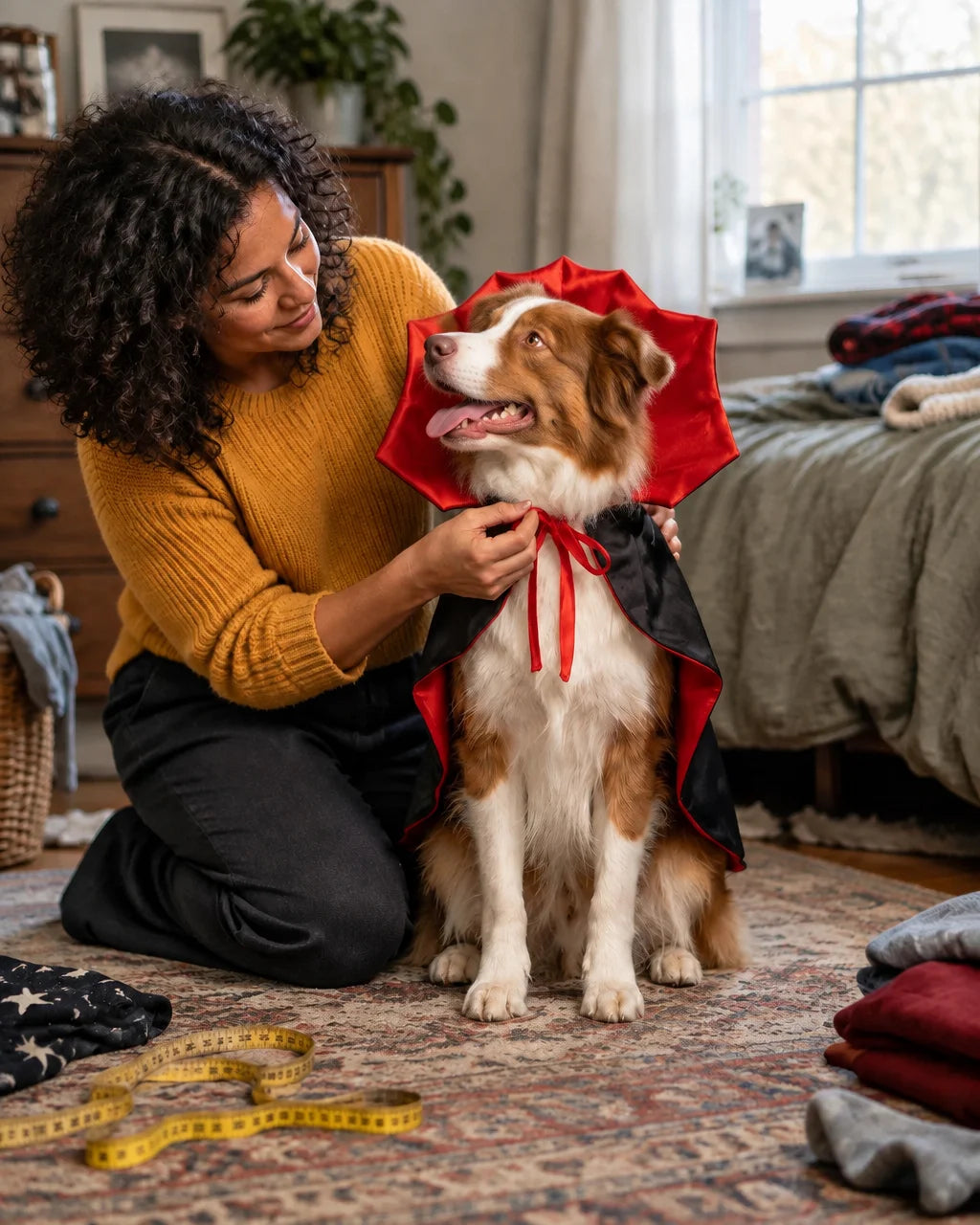 Faire en sorte que le chien regarde sa maîtresse avec une expression heureuse et naturelle, la langu