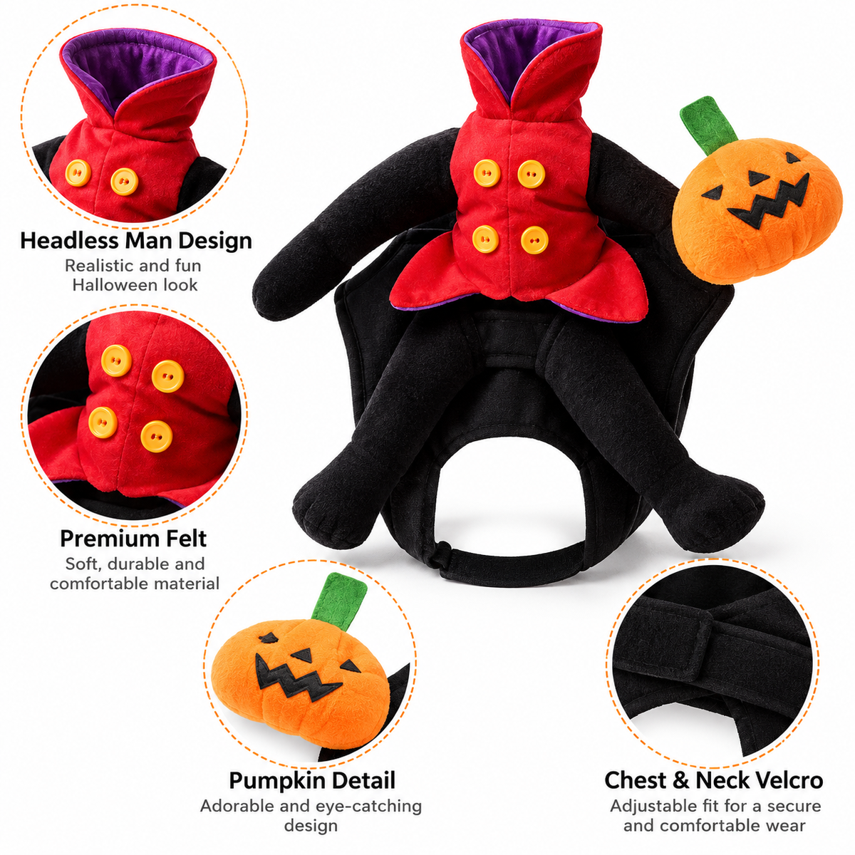 Pumpkin Rider Costume for Cats & Dogs