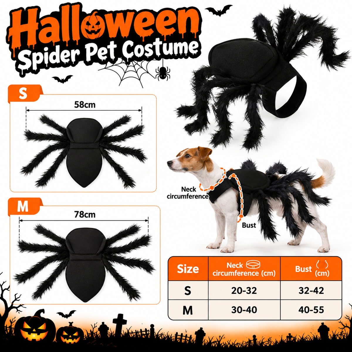 Funny Spider Costume for Cats & Dogs
